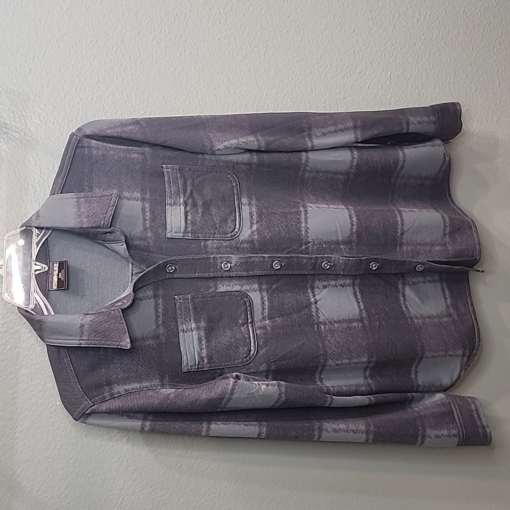 32° Heat Flannel Button Down Green XS